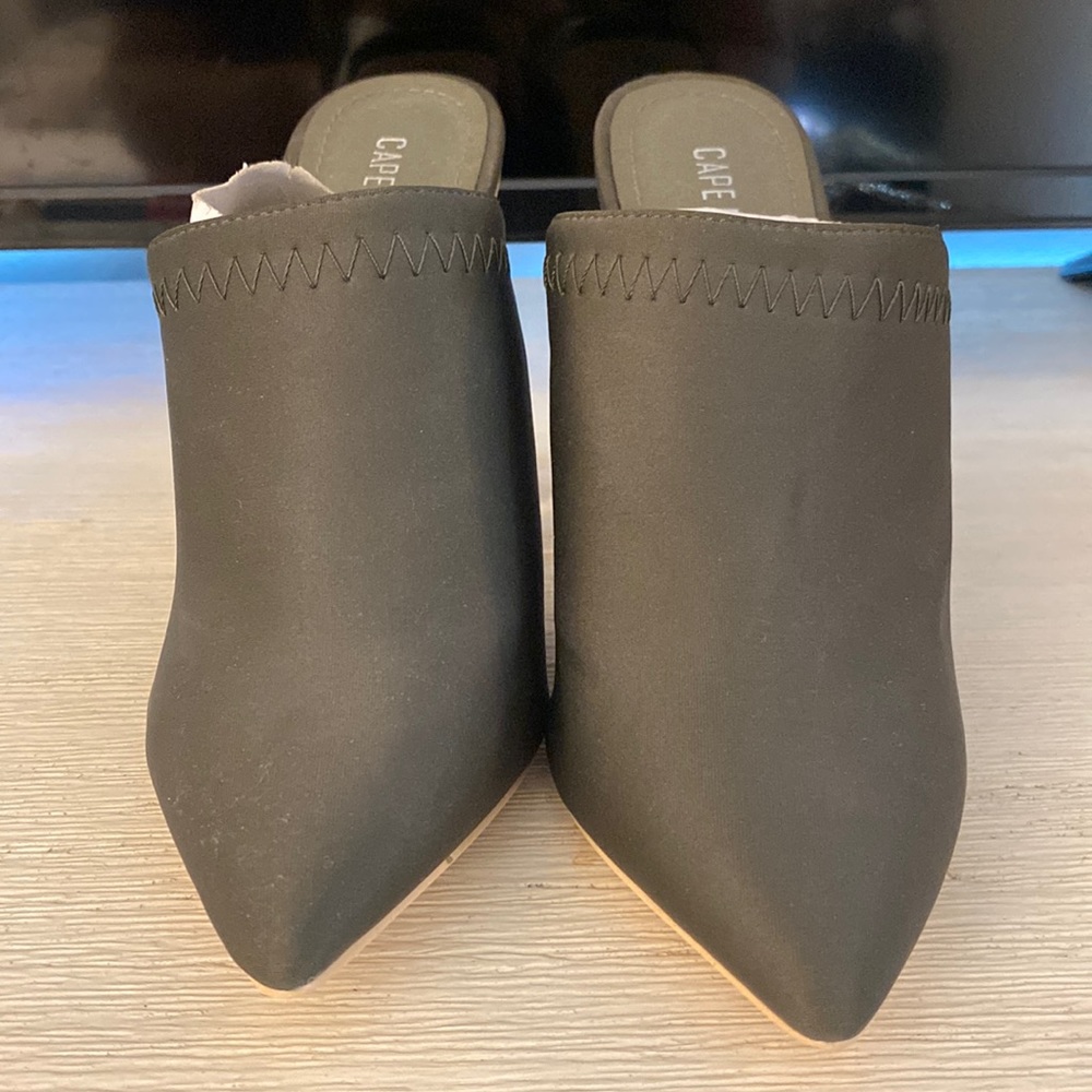 Olive green mules
